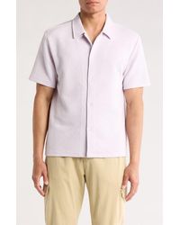FLEECE FACTORY - Geometric Jacquard Short Sleeve Button-Down Shirt - Lyst