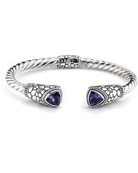 Samuel B. - Sterling & 18K Semiprecious Stone Twisted Bangle Bracelet - Lyst