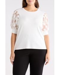 Philosophy - Embroidered Puff Sleeve Top - Lyst