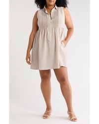 Max Studio - Pleated Button Front Dress - Lyst