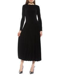 Alexia Admor - Eero Crewneck Long Sleeve Bubble Hem Midi Dress - Lyst