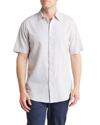COASTAORO - Key Largo Short Sleeve Linen Blend Button-up Shirt - Lyst