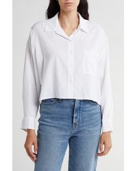 DKNY - Long Sleeve Linen Button-up Shirt - Lyst