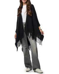 Saachi - Tara Fringe Trim Open Front Ruana - Lyst