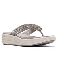 Clarks - Drift Gem Wedge Flip Flop - Lyst