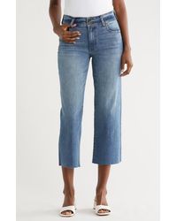 Kut From The Kloth - Lucy Raw Hem Low Rise Crop Wide Leg Jeans - Lyst