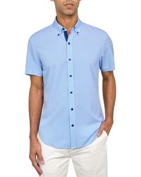 Con.struct - Slim Fit Micro Dot Four-way Stretch Performance Short Sleeve Button-down Shirt - Lyst
