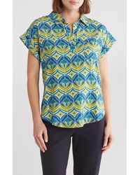 Pleione - Crinkle Popover Tunic Shirt - Lyst