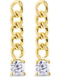 Sterling Forever - Phoebe Cubic Zirconia Chain Link Drop Earrings - Lyst