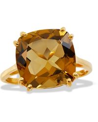 Savvy Cie Jewels - 18k Yellow Gold Plated Sterling Silver Champagne Quartz Ring - Lyst