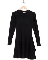 BOSS - Faribella Metallic Long Sleeve Wool Blend Dress - Lyst