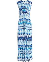 Eliza J Twist Front Knit Maxi Dress - Blue