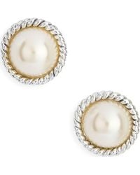 Karine Sultan - Faux Pearl Button Stud Earrings - Lyst