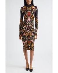 Alice + Olivia - Delora Printed Turtleneck Midi Dress - Lyst