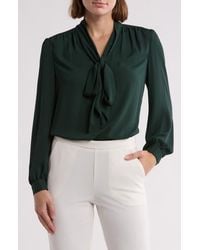 Gemma  Jane - Tie Neck Georgette Top - Lyst