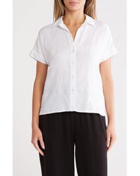 James Perse - Short Sleeve Linen Button-Up Shirt - Lyst