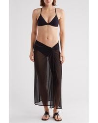 GOOD AMERICAN - Mesh Twist Sarong Cover-up Maxi Skirt - Lyst