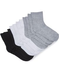 Memoi - 6-pack Comfort Cuff Anklet Socks - Lyst