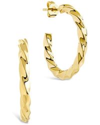 Sterling Forever - Chandler Twisted Hoop Earrings - Lyst