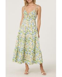 Astr - Tie Strap Tiered Maxi Dress - Lyst
