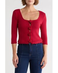 Vigoss - Rosette Scoop Neck Knit Top - Lyst
