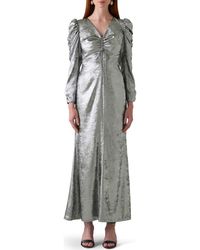 LK Bennett - Lility Foil Long Sleeve Maxi Cocktail Dress - Lyst