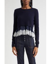 Cinq À Sept - Zyla Mixed Media Sweater - Lyst