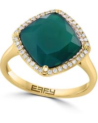 Effy - Green Onyx & Diamond Ring - Lyst