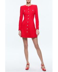 Alice + Olivia - Shiloh Long Sleeve Tweed Minidress - Lyst
