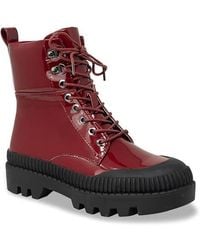 In Touch Footwear - Chelsey Patent Lug Sole Combat Boot - Lyst