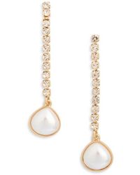 Nordstrom Rack - Crystal Chain & Faux Pearl Drop Earrings - Lyst