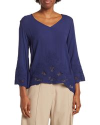 Forgotten Grace - Embroidered Cut-out High Low Blouse - Lyst