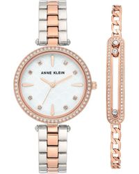Anne Klein - Two-Tone Bracelet Watch & Bracelet Set - Lyst