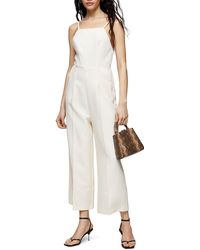 white denim jumpsuit topshop