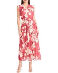 Maggy London - Floral Sleeveless Chiffon Maxi Dress - Lyst