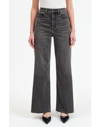 DAZE - Far Out Raw Hem High Waist Wide Leg Jeans - Lyst