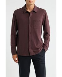 Vince - Sueded Knit Button-Up Shirt - Lyst