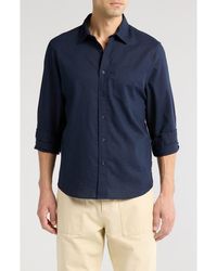 14th & Union - Solid Linen Blend Button-Up Shirt - Lyst