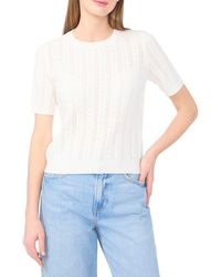 Cece - Pointelle Knit Sweater - Lyst