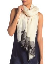 La Fiorentina - Wool Silk Blend Lace Scarf - Lyst