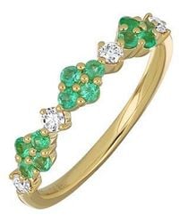 Bony Levy - El Mar Emerald & Diamond Stacking Ring - Lyst