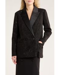 L'Agence - Jericho Crystal Embellished Double Breasted Blazer - Lyst