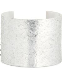 Karine Sultan - Crystal Hammered Open Cuff Bracelet - Lyst