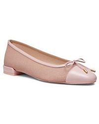 Stuart Weitzman - Sleek Cap Toe Bow Flat - Lyst