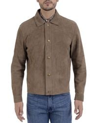 Frye - Suede Long Sleeve Shacket - Lyst