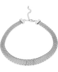 Savvy Cie Jewels - Graduated Mesh Greek Key Collar Necklace - Lyst