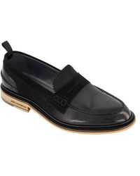 KARL LAGERFELD White Label Suede Penny Loafers in Black for  display picture 3