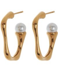 Nordstrom - Waterproof Imitation Pearl & Wavy Hoop Earrings - Lyst