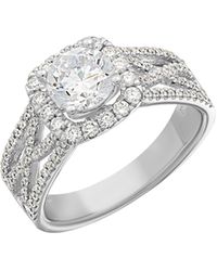 Bony Levy - Cz & Diamond Bridal Engagement Ring - Lyst