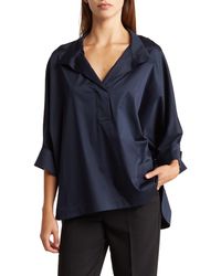 Ted Baker - Cropped-sleeve Stretch-cotton Shirt - Lyst